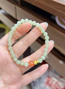 胖东来同款和田玉蜜蜡南红手串