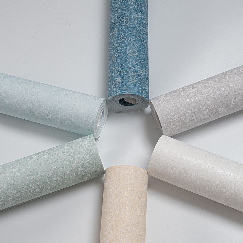 简约现代风仿硅藻泥纹素色壁纸客厅家用卧室绿色黄色灰色斑驳墙纸