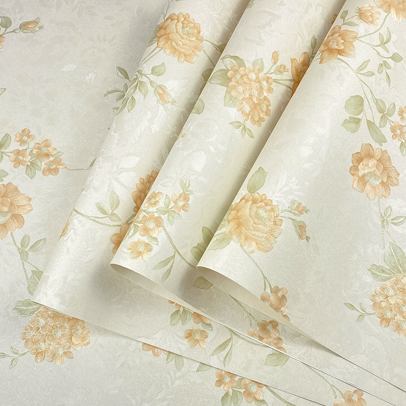 温馨田园植物花卉蔓藤壁纸 浪漫卧室客厅婚房背景拍摄装饰墙纸