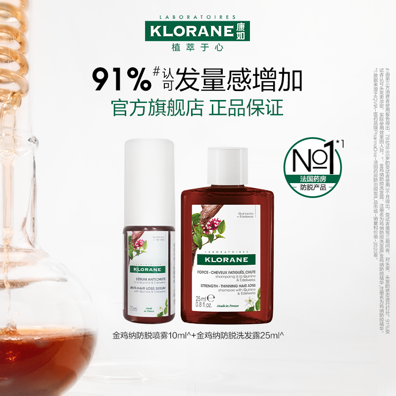 【百亿补贴】klorane法国康如精华金鸡纳防脱发套组 促销非卖品 美发护发/假发 免洗洗发水/喷雾 原图主图