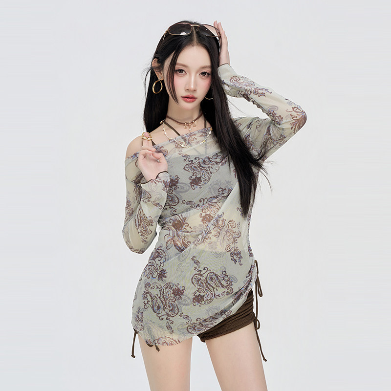 复古提花辣妹分体三件套聚拢挂脖比基尼长袖遮肉高级感度假泡温泉,运动/瑜伽/健身/球迷用品,分体泳衣,淘宝优惠券,粉丝福利购,淘宝优惠卷