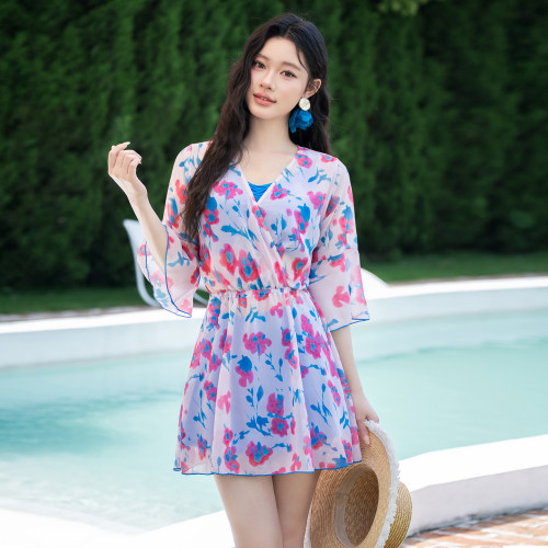 泳衣女聚拢三件套遮肚罩衫保守