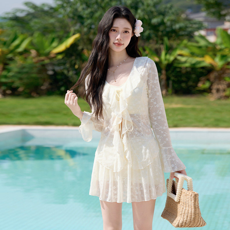 分体泳衣女三件套遮肉保守裤裙微胖女孩高级感2026年新泡温泉泳装