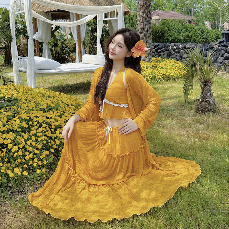 泳衣女款成人比基尼三件套长裙