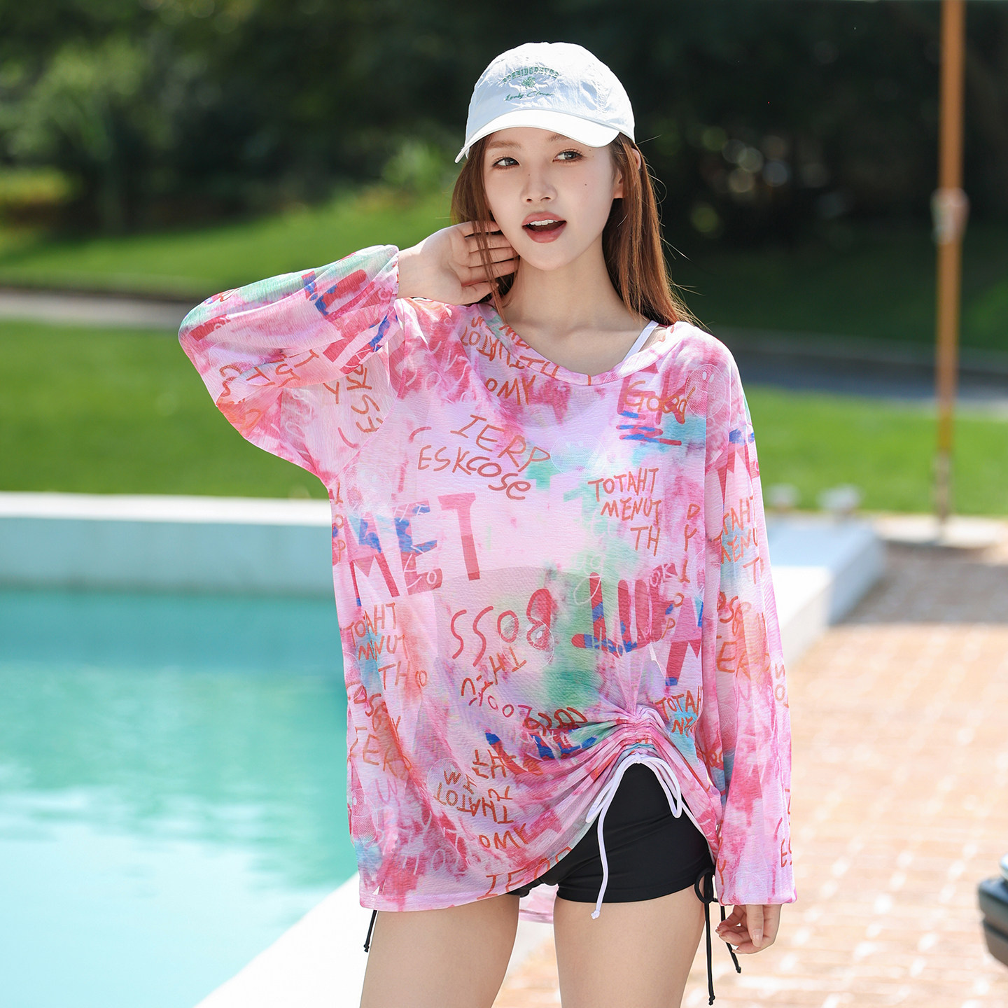 分体泳衣女三件套保守显瘦宽松