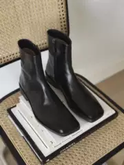 Solist Solo Soul Poem in Stock 2023-47 Men's Shoes Men's Boots Side Zipper Square Toe Genuine Leather Short Boots