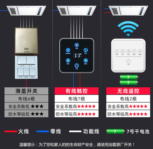 爱优品浴霸开关无线智能遥控免布线开关