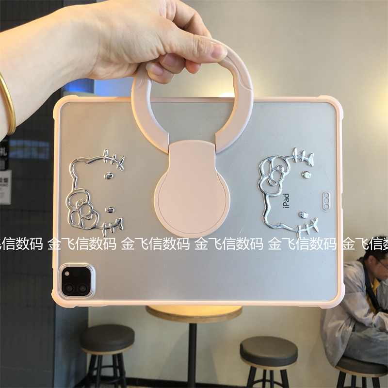 可爱手提式旋转支架适用苹果iPadAir11保护壳2025新款11代10.9亚克力Pro11防弯ipd7/89代10.2寸后壳9.7保护套