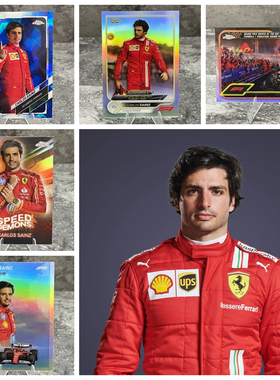 卡洛斯赛恩斯正版F1方程式赛车topps卡片收藏银折法拉利车队包邮