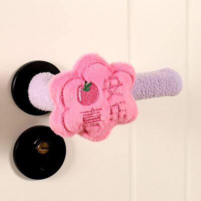 门把手保护套防撞加厚加长卧室门拉手套可爱卡通装饰仿绒门把手套