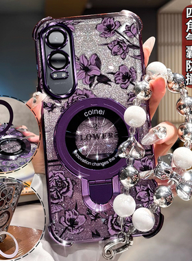 适用oppok12手机壳网红防摔K12X小U支架OPPOK12印花闪粉PJR110高级磁吸0pp0K12plus四角气囊K12plus保护套K12