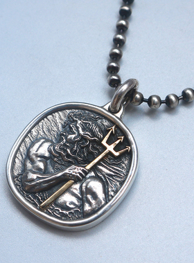 小众匠艺原创希腊海神波塞冬吊坠