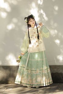 荟萃阁原创龙年大吉汉服女明制方领比甲刺绣马面裙加厚新年战衣