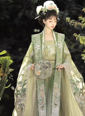 荟萃阁【春山空】汉服女正品原创宋制重工刺绣大袖国风霞帔绝美夏
