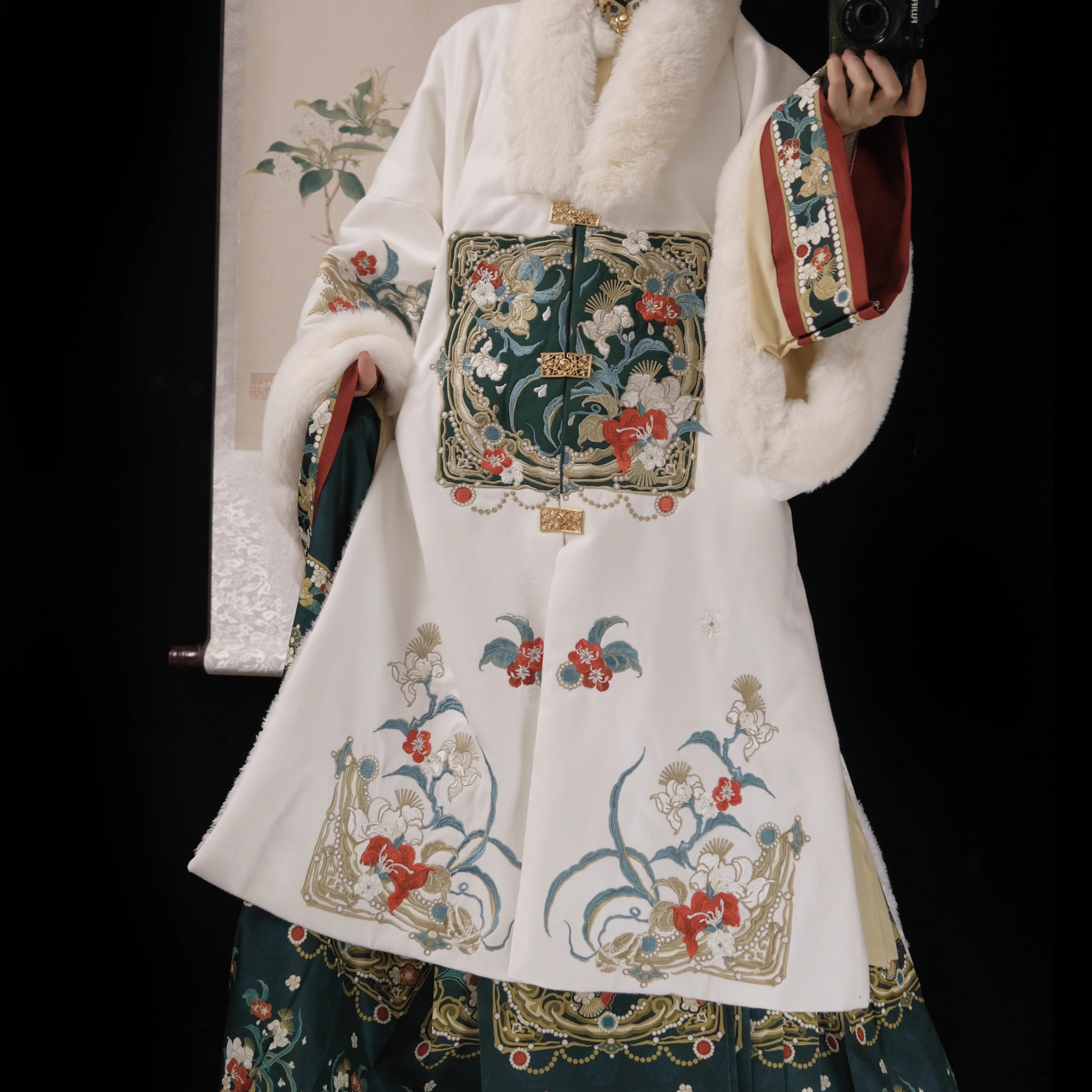 荟萃阁原创汉服女【春华载】明制合领衫长袄加绒加厚马面裙秋冬款