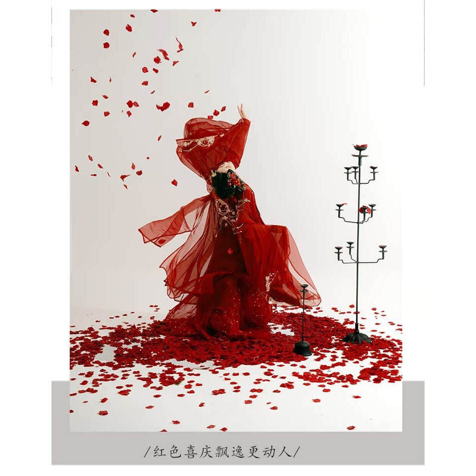 汉青月汉服女【红黛】花嫁齐胸襦裙重工刺绣大袖衫2023新款夏秋季