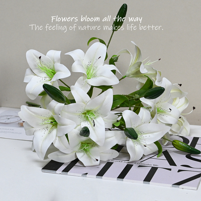 高级感仿真百合花高端摆件花
