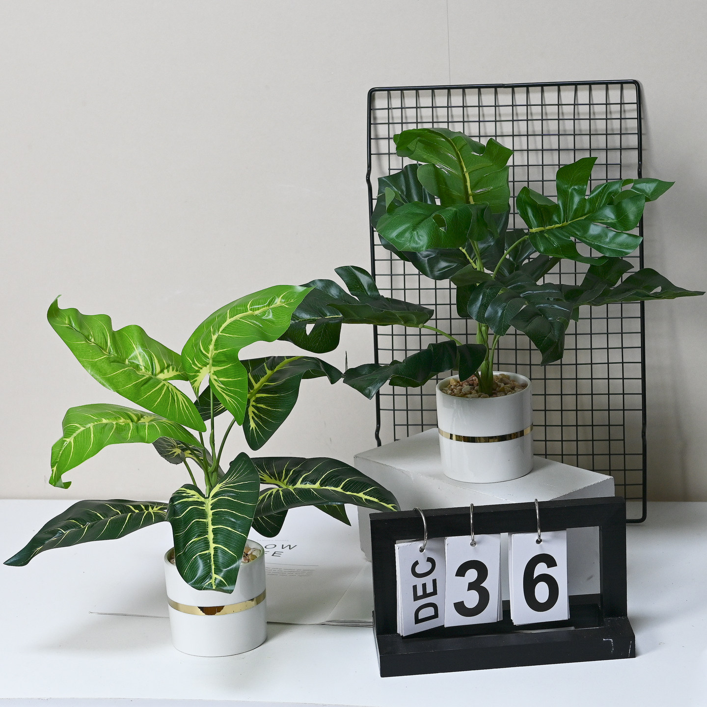 办公室玄关仿真绿植盆栽高级感逼真小型桌面小摆件假花盆栽花盆