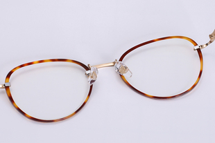 6307镶嵌设计舒适轻盈柔韧美观超韧镜片纯钛钛架 法依笛复古眼镜F