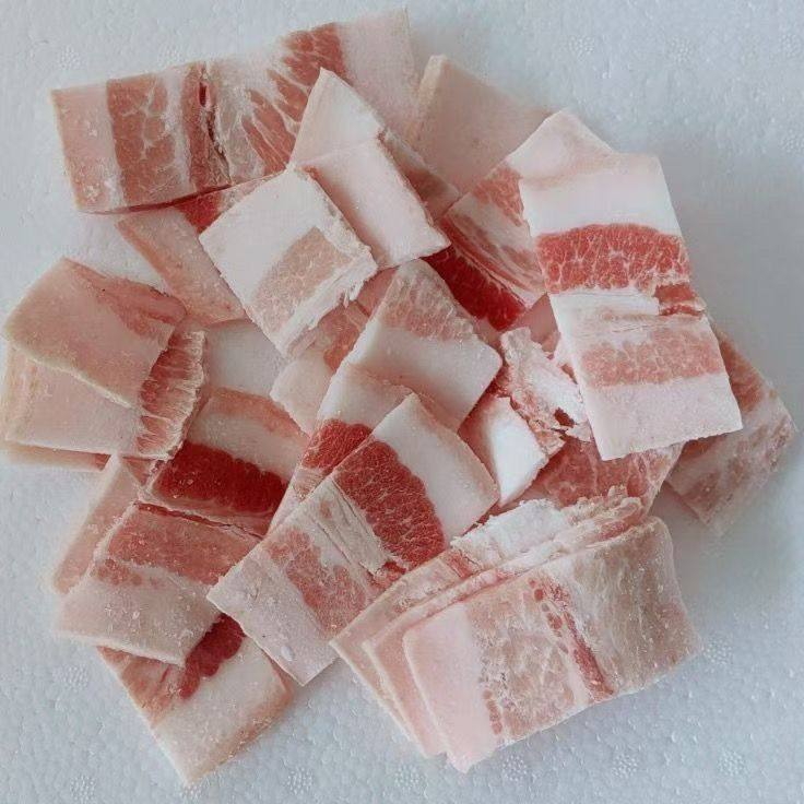 五花肉片新鲜冷冻五花肉片生猪肉条纹肥瘦相间火锅烧烤食材