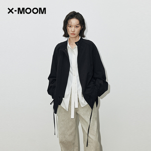 【商场同款】X--MOOM2026春季新款轻户外下摆抽褶宽松小立领外套