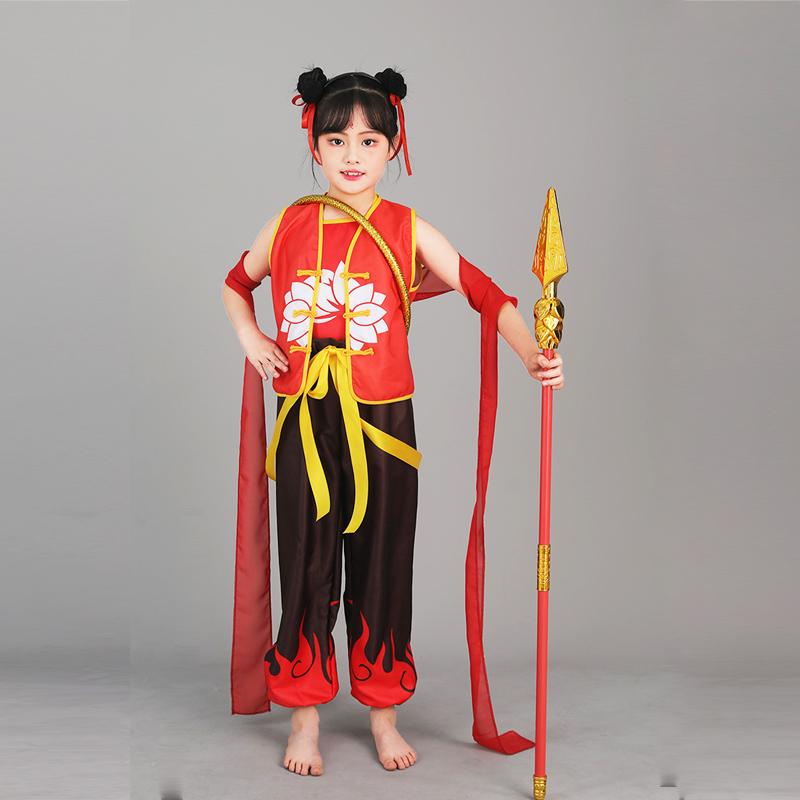 哪吒之魔童降世动漫衣服男女童 cos服装中国风哪咤衣服儿童演出服