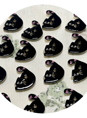 【黑色猫咪纽扣】立体卡通小猫树脂扣儿童衣服装饰扣手工缝纫辅料