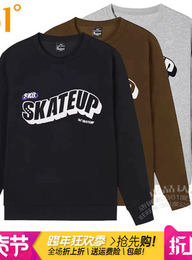 361度男装运动卫衣2024冬季新款361圆领套头衫长袖上衣字母9004A