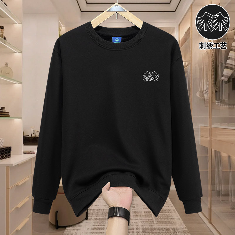 刺绣重磅420g卫衣2025秋冬新款加绒潮牌美式宽松长袖上衣男女情侣