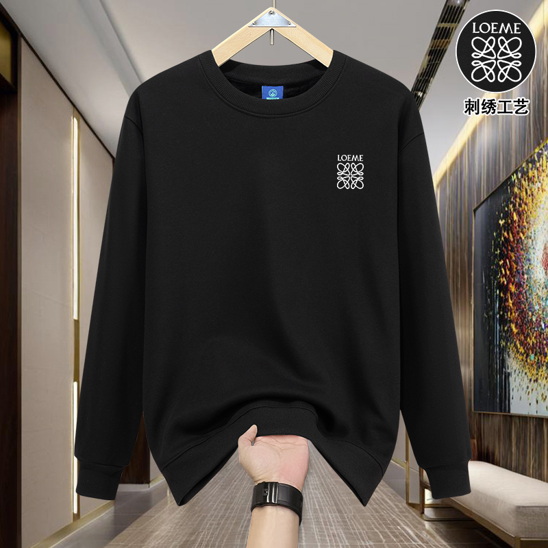 新款秋冬刺绣重磅卫衣2025加绒潮牌美式百搭宽松长袖上衣男女情侣