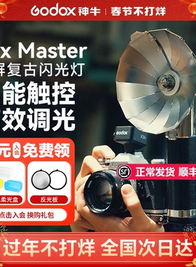 Godox神牛Lux Master复古闪光灯手持触屏无线TTL适用于富士XT-5尼康佳能索尼zev10通用内置锂电池外接机顶闪