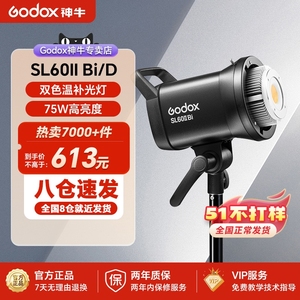 (Godox)神牛SL-60 D/Bi II二代太阳灯led摄影灯主播直播间补光灯双色温75W常亮柔光灯摄影棚拍照摄像打光套装