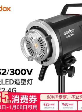 godox神牛MS200 300W影棚闪光灯摄影灯影楼摄影棚补光灯MS200/300V柔光灯内置X1系统保荣口LED造型灯