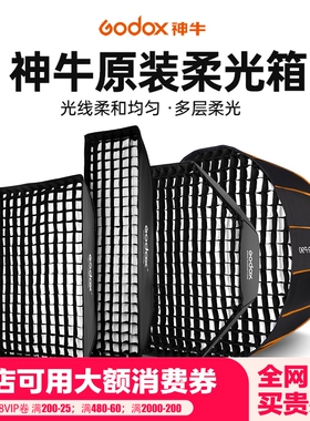 godox神牛柔光箱快装网格深抛80*120 35*160cm柔光罩直播补光灯罩闪光灯格栅八角长条柔光箱摄影保荣卡口通用