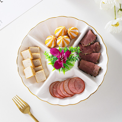 陶瓷卤水拼盘干果点心小吃分格盘