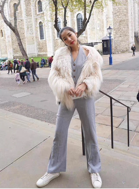 日本高端小众贵牌CROON A SONG 奢华感皮草毛毛外套