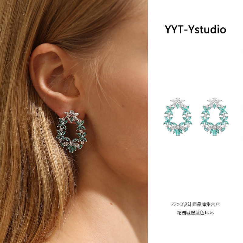 YYT小众原创银针清新花环耳环