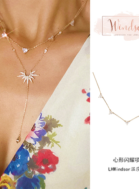 ins时尚风爱心轻奢镀金锁骨链