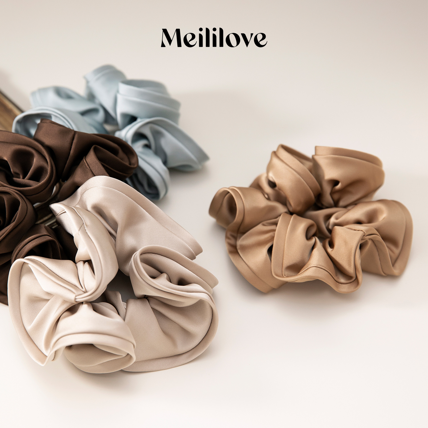 莓拉缎面花苞大肠发圈优雅韩系发饰高级感美拉德发绳头花不伤发