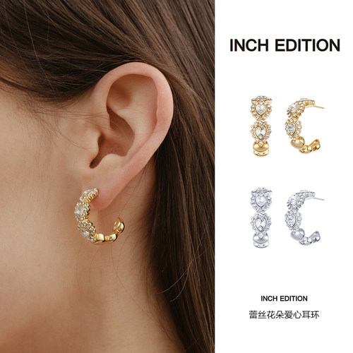 INCHEDITION小众爱心复古耳环