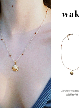 waki镀金米珠女度假风项链