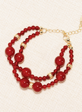 A Ray of Sunlight 「CNY」节日系列红玛瑙隔珠手链好运新年红色