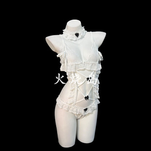 火烧岛 可内搭 性感热辣纯欲蕾丝连体衣套装