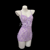 火烧岛 性感透视蕾丝爱心纯欲吊带短裙