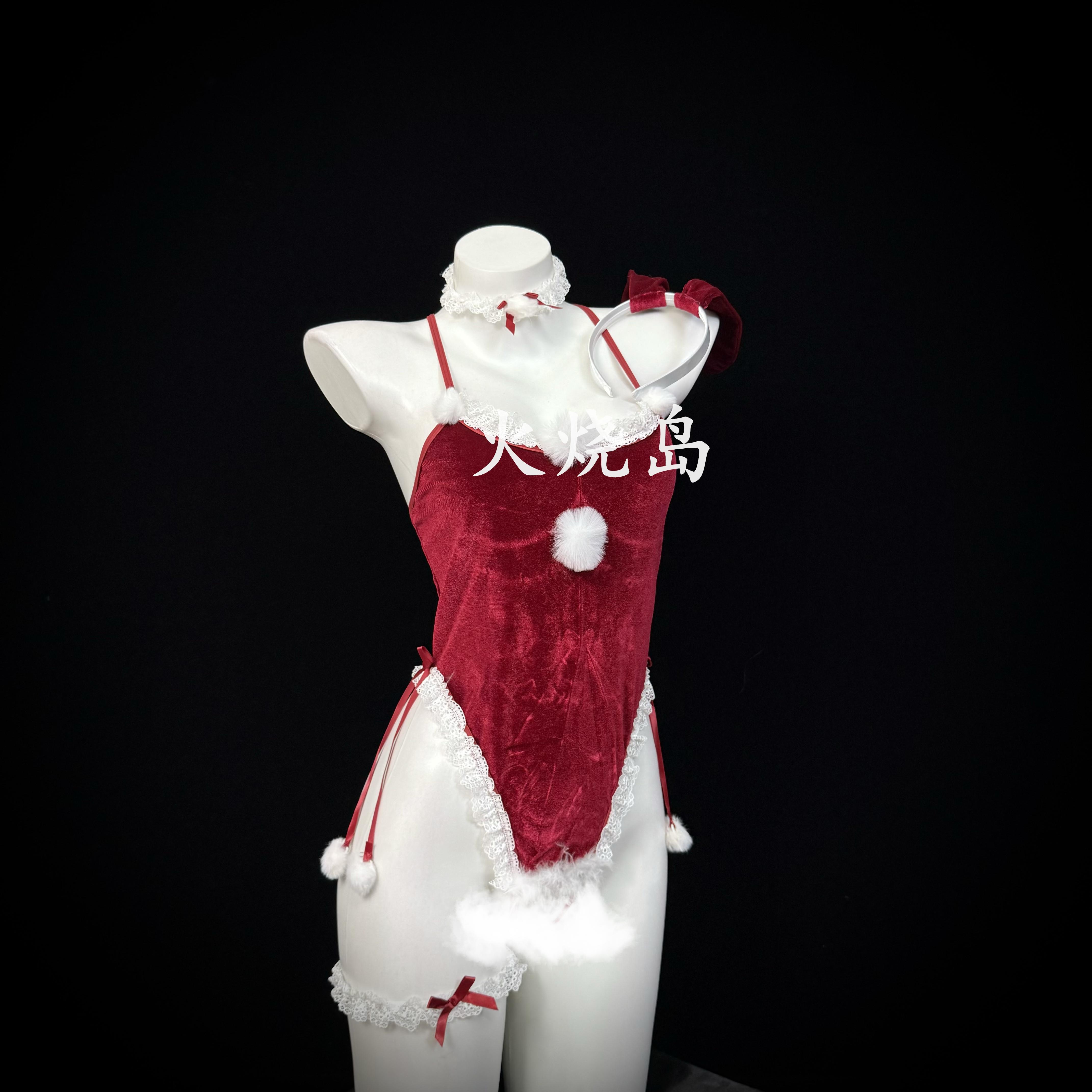 火烧岛 性感内衣兔女郎圣诞连体套装