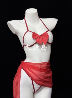 火烧岛 性感内衣蕾丝网纱女仆文胸套装