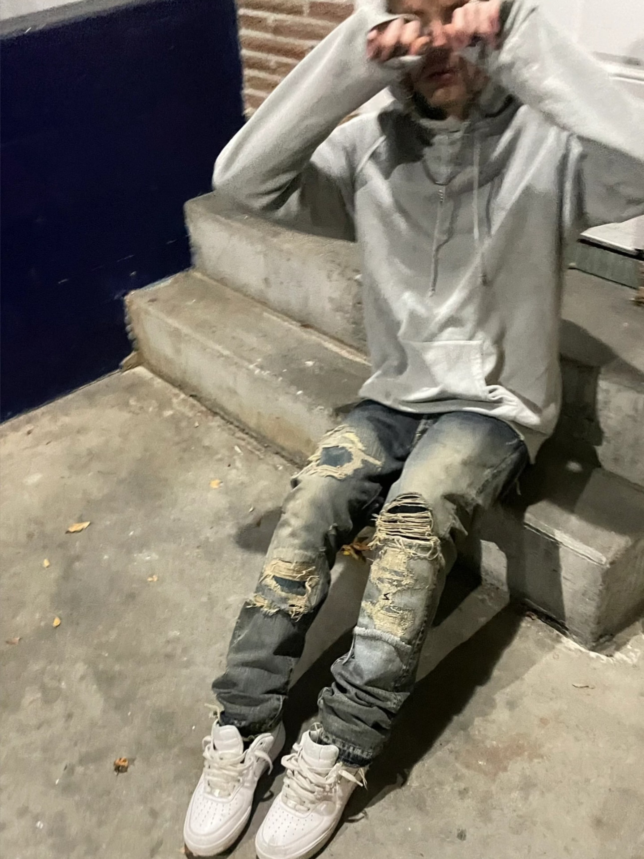 thumbnail for [In Stock] SS10 undercover 68 silver yarn jeans UC washed jeans