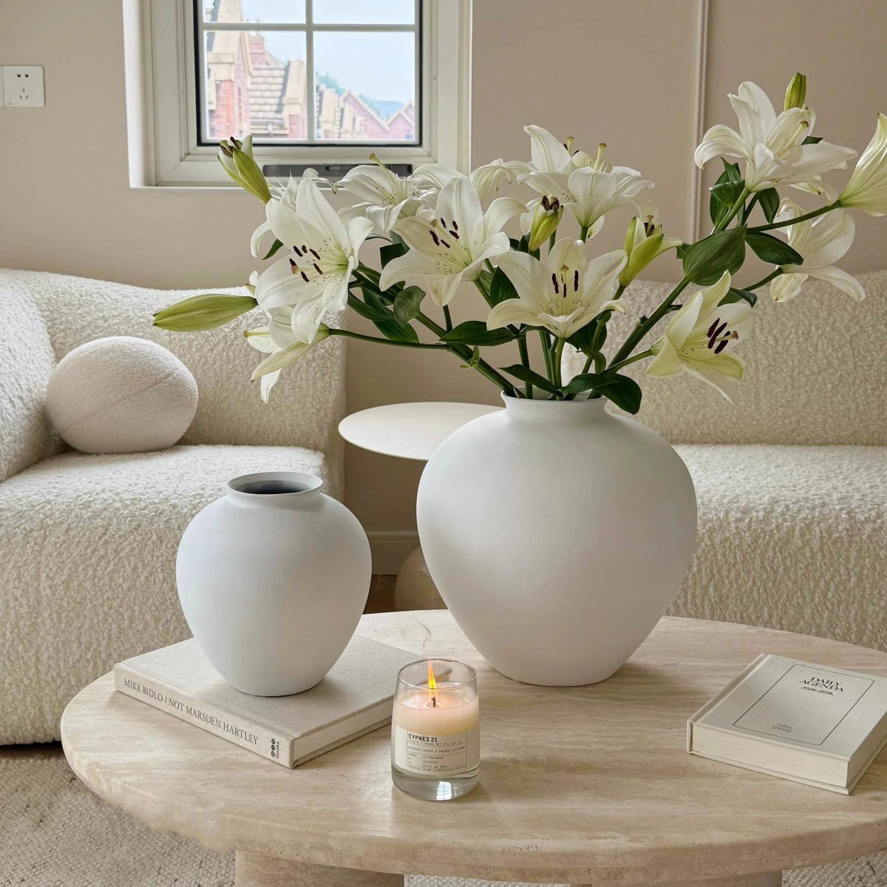 侘寂风陶瓷花瓶高级感复古陶罐大花瓶花器插花摆件轻奢装饰花瓶