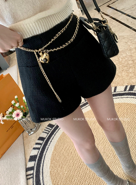 肌理感小香裤~ 小个子高腰直筒休闲裤显瘦气质百搭短裤