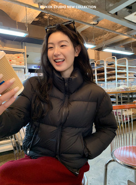 经典款90白鸭绒超柔无胆短款立领羽绒服小个子轻薄短外套